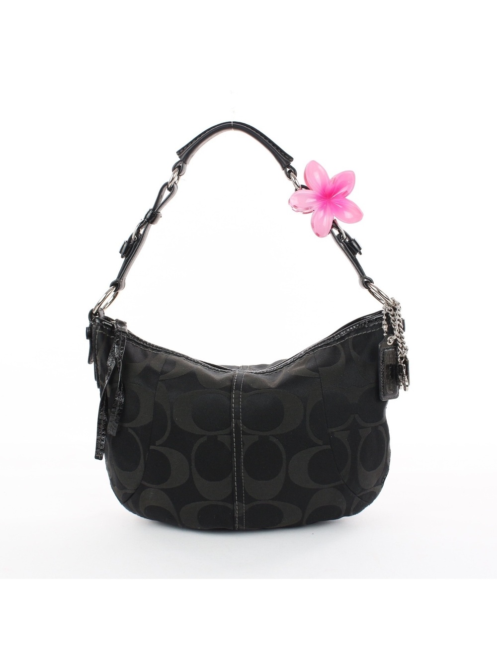 Coach 12675 Y2K Signature Jacquard Hobo Shoulder Bag Black